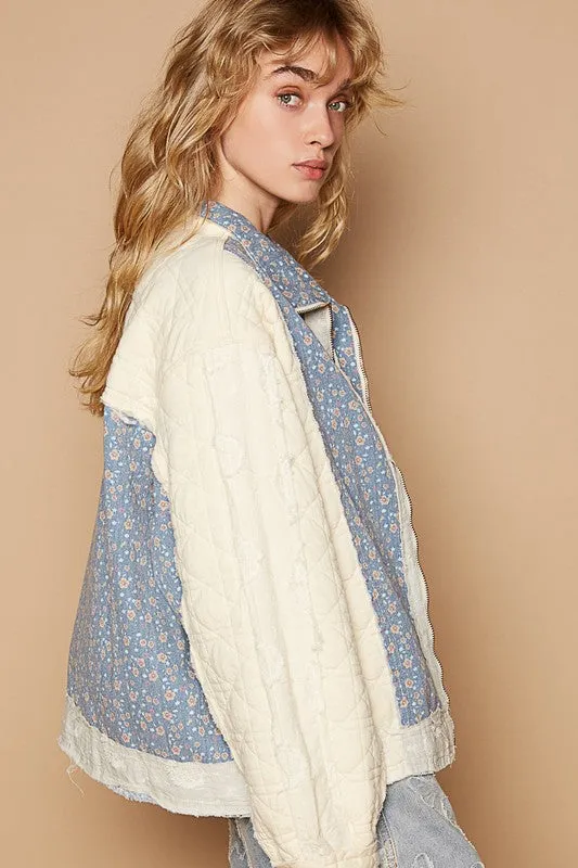 Sweet Petals Quilted Jacket in Dainty Floral Patchwork