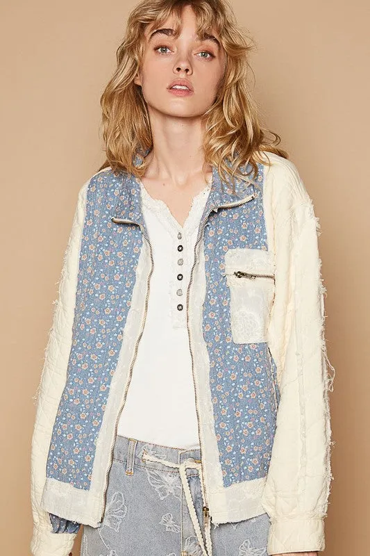 Sweet Petals Quilted Jacket in Dainty Floral Patchwork