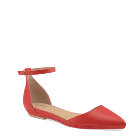 The D'Orsay - Cherry Red Leather Flat
