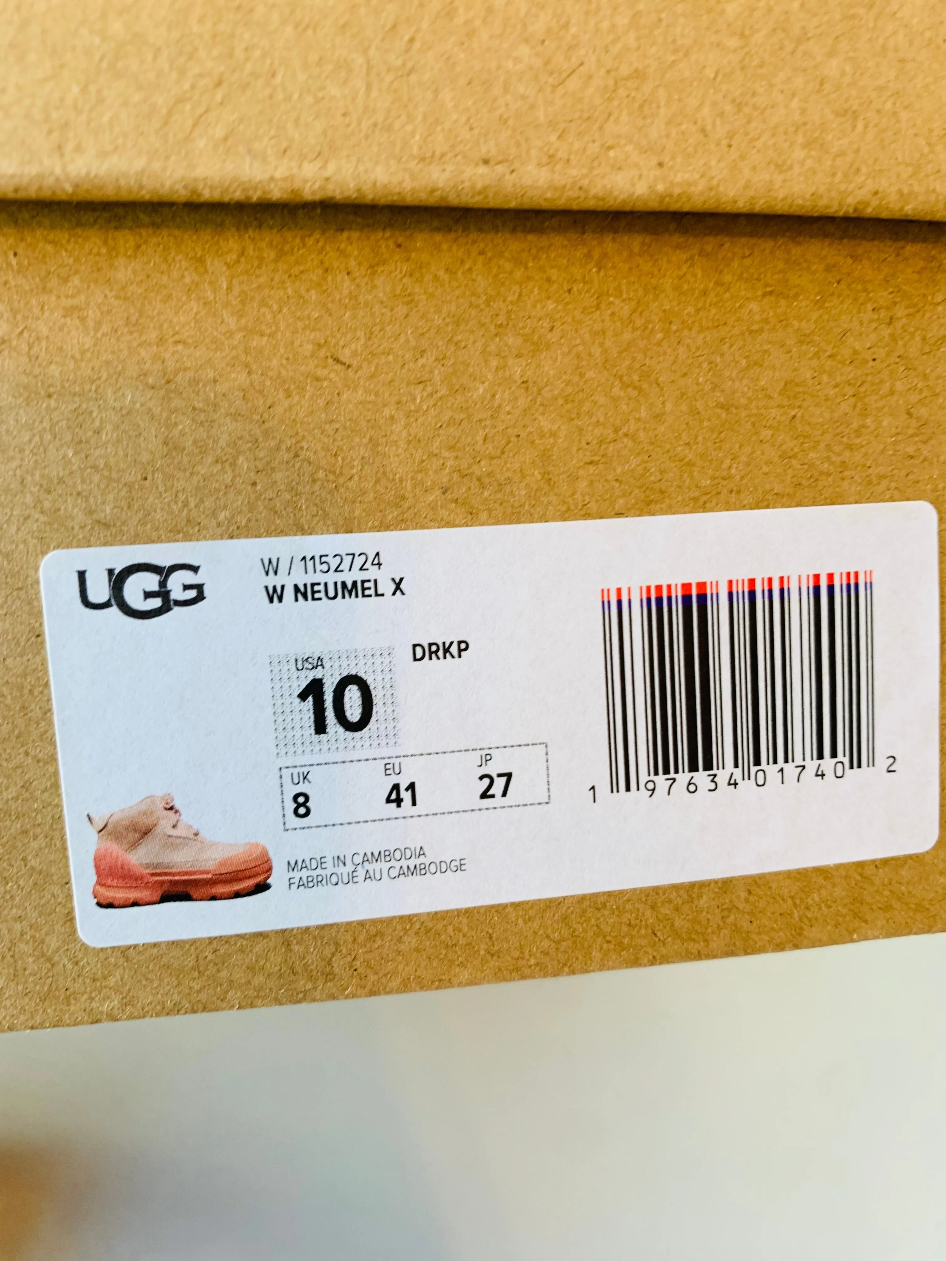 Ugg Women’s Neumel X Peach/Pink Hiking Style Boots Size 10