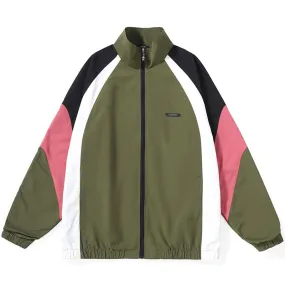 Vintage Contrast Color Cartoon Print Lapel Jacket